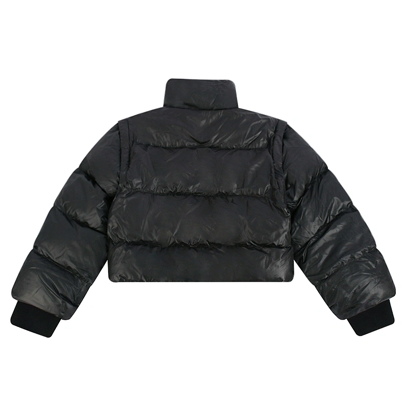detachable sleeve puffer jacket front view
